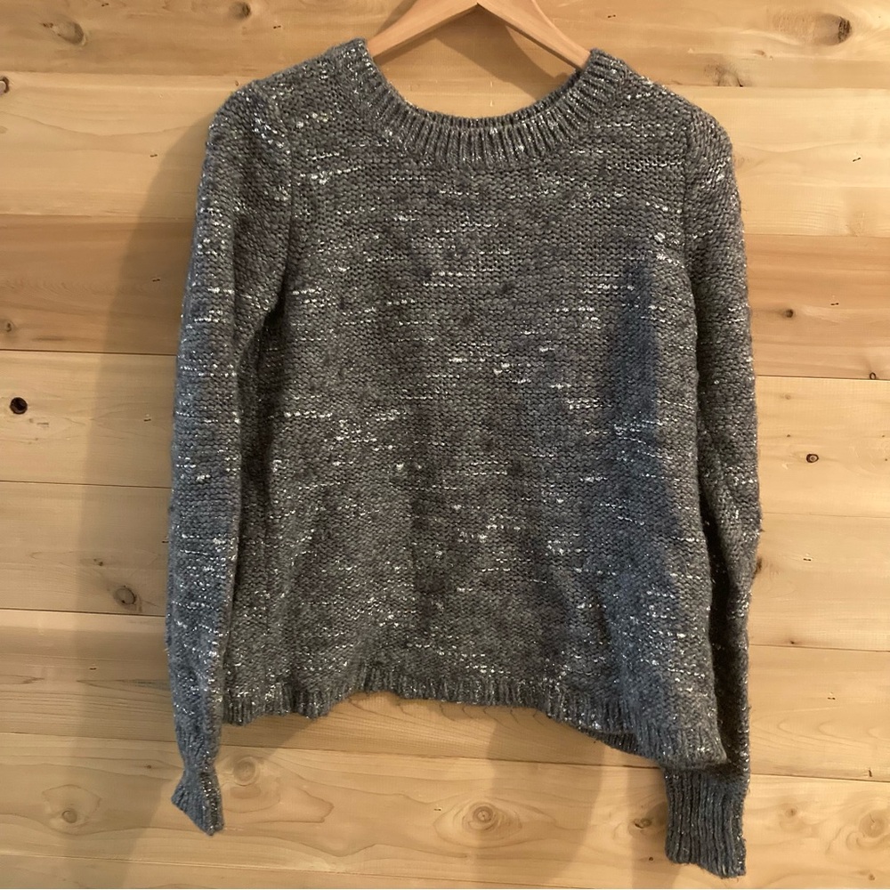 Banana Republic grey sparkly Italian wool blend sweater